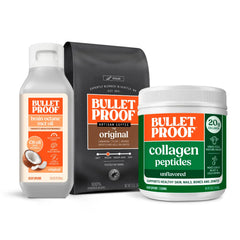 Ground Coffee, Brain Octane C8® MCT Oil and Collagen Peptides